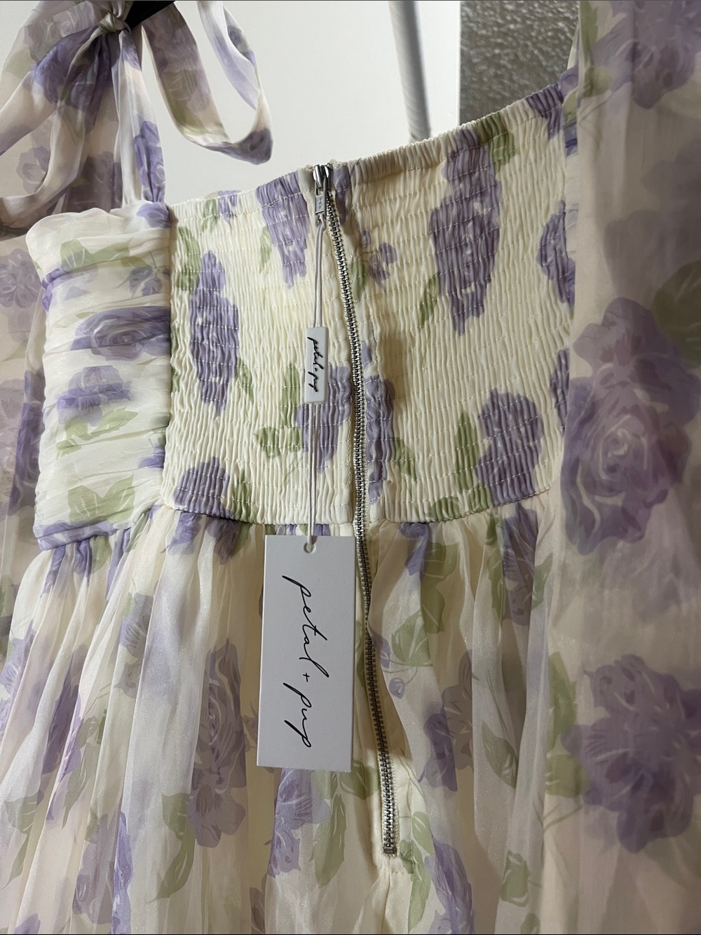 NWT Petal & Pup Floret Lavender Floral Corset Tulle Midi Dress - Picture 7 of 13